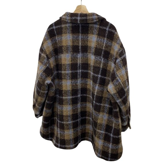 Madewell Devon Plaid Wool Blend Coat Forage Size 3X Plus Heavyweight - Picture 3 of 8